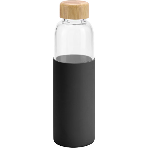 DAKAR. Flasche Aus Bambus Und Borosilikatglas 600 Ml , schwarz, Borosilikatglas. Bambus, , Bild 1