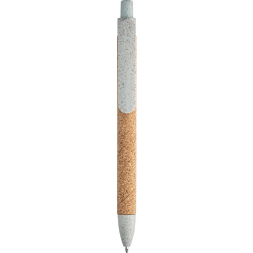 GOYA. Kugelschreiber Aus Kork Und Weizenstrohfaser , hellblau, Kork. PP, , Bild 4