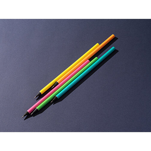 LUCIAN. Fluoreszierender Bleistift Aus Holz , gelb, Holz, , Bild 4