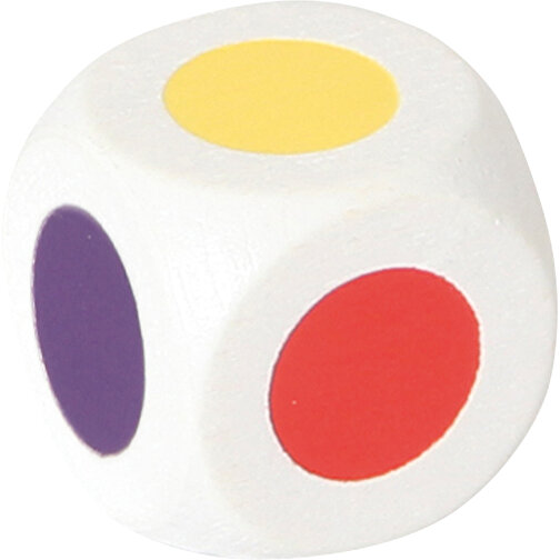 Farbwürfel 16 Mm, Weiß, 6 Farben , , 1,60cm x 1,60cm x 1,60cm (Länge x Höhe x Breite), Bild 1