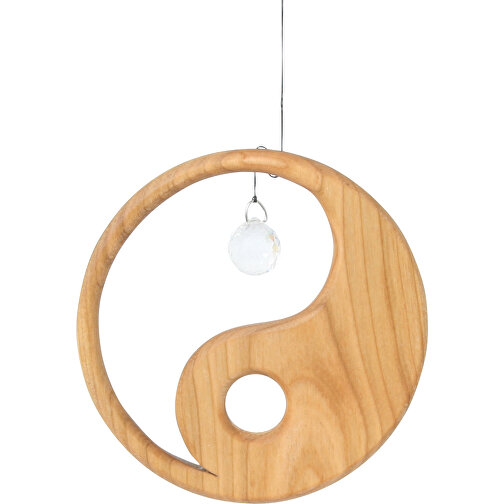 Pendentif en bois Yin Yang avec cristal, Image 1