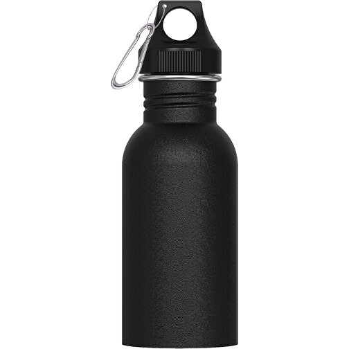 Wasserflasche Lennox 500ml , schwarz, Edelstahl & PP, 17,40cm (Höhe), Bild 1