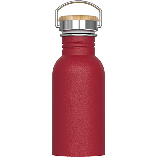 Wasserflasche Ashton 500ml , dunkelrot, Stainless steel, bamboo & PP, 17,40cm (Höhe), Bild 1