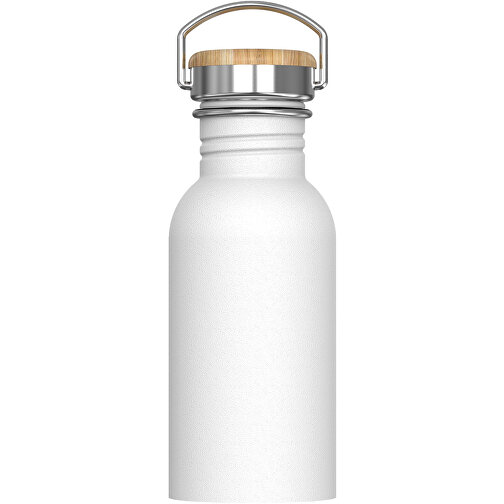 Wasserflasche Ashton 500ml , weiß, Stainless steel, bamboo & PP, 17,40cm (Höhe), Bild 1