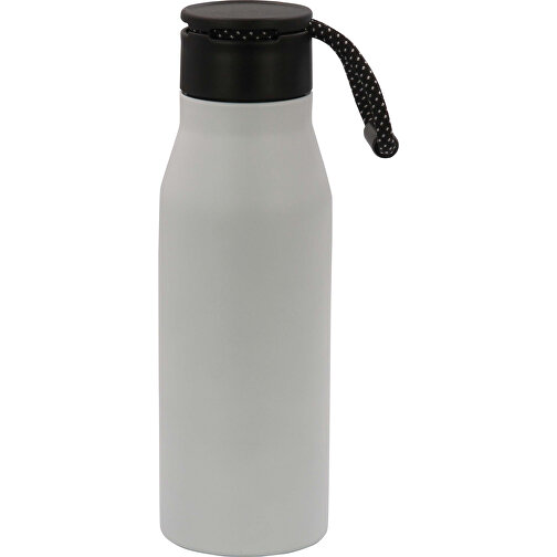 Isolierflasche Mit Trageschlaufe 600ml , weiss, Edelstahl & PP, 23,00cm (Höhe), Bild 1