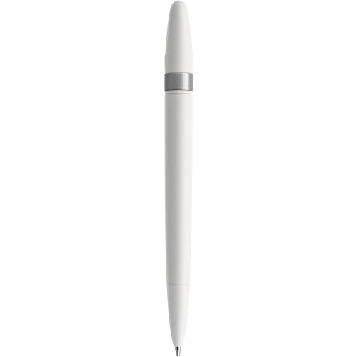 Prodir DS5 TSM Twist Kugelschreiber , Prodir, weiß-Silber satiniert, Kunststoff/Metall, 14,30cm x 1,50cm (Länge x Breite), Bild 3