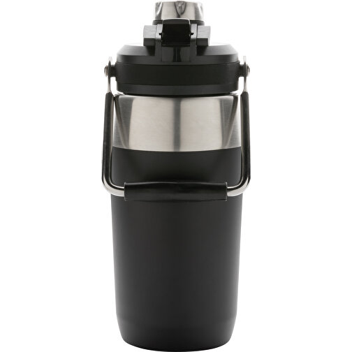 500ml Vakuum StainlessSteel Flasche Mit Dual-Deckel-Funktion, Schwarz , schwarz, Edelstahl, 9,80cm x 21,20cm (Länge x Höhe), Bild 4