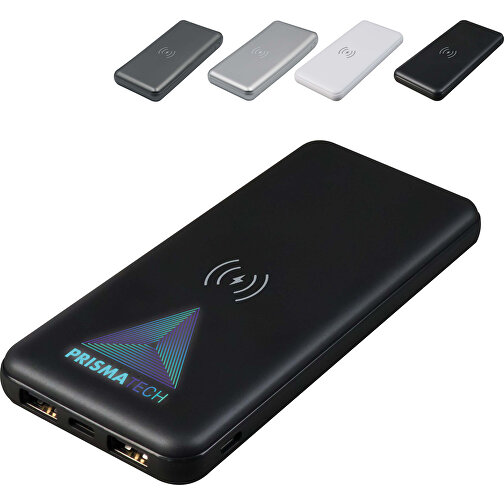Powerbank „Elite“ Inkl. Wireless-Charger, 5W, 8.000mAh , schwarz, ABS, 13,90cm x 1,70cm x 6,80cm (Länge x Höhe x Breite), Bild 2