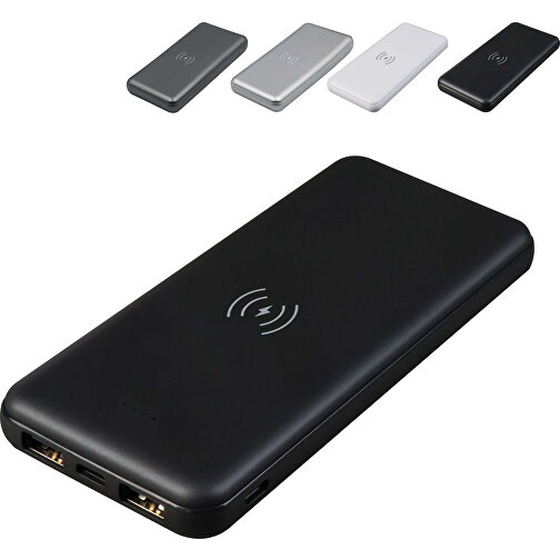 Powerbank „Elite“ Inkl. Wireless-Charger, 5W, 8.000mAh , schwarz, ABS, 13,90cm x 1,70cm x 6,80cm (Länge x Höhe x Breite), Bild 3