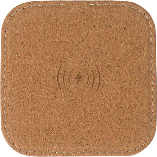 Square Cork Wireless Charger 5W , natur, Cork, 9,10cm x 0,60cm x 9,10cm (Länge x Höhe x Breite), Bild 1