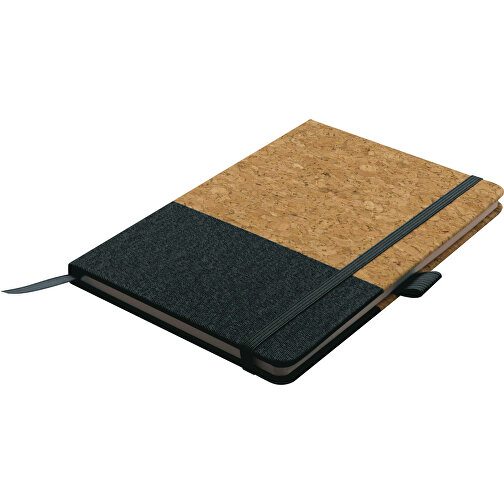 Notizbuch DIN A5 Aus Kork , schwarz, Cork, vegan leather & recycled paper, 14,00cm x 21,00cm x 1,40cm (Länge x Höhe x Breite), Bild 1