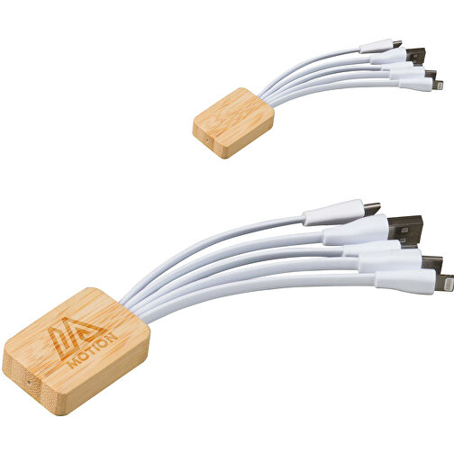 Cable de carga de bambú con R-PET, Imagen 1