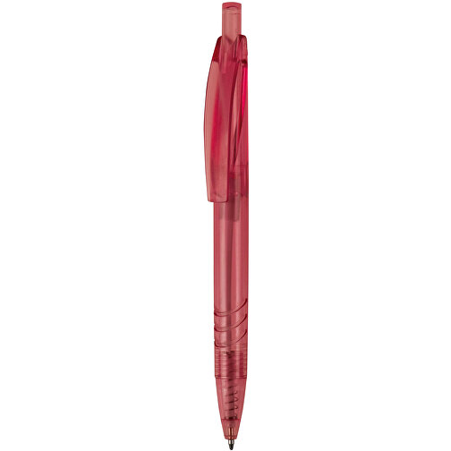 Kugelschreiber Aus R-PET-Material , transparent rot, R-PET, 14,00cm (Länge), Bild 1