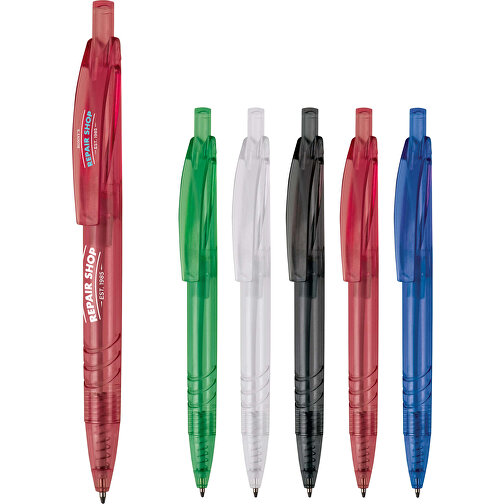 Kugelschreiber Aus R-PET-Material , transparent schwarz, R-PET, 14,00cm (Länge), Bild 4