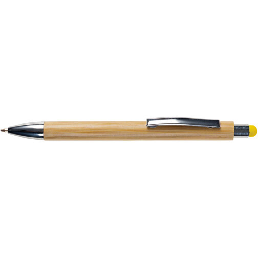 Bambus Kugelschreiber New York Mit Touchpen , gelb, Bambus, 14,20cm (Länge), Bild 3