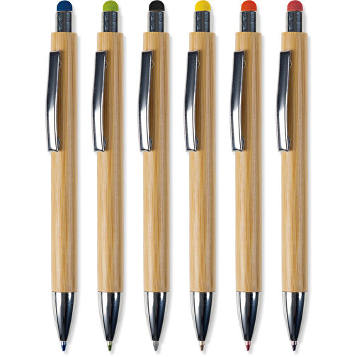 Bambus Kugelschreiber New York Mit Touchpen , gelb, Bambus, 14,20cm (Länge), Bild 5
