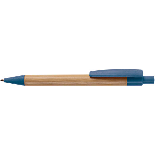 Kugelschreiber Bambus Mit Weizenstroh Elementen , blau, Bamboo & Wheatstraw, 14,00cm (Länge), Bild 3