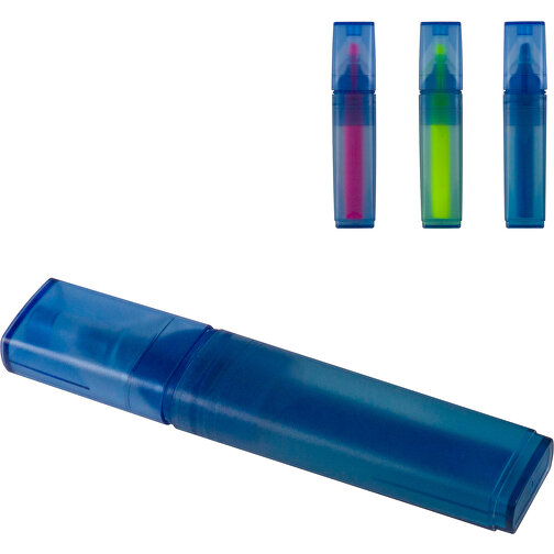 Textmarker Aus R-PET-Material , blau / rosa, R-PET, 11,80cm x 1,20cm x 2,40cm (Länge x Höhe x Breite), Bild 3