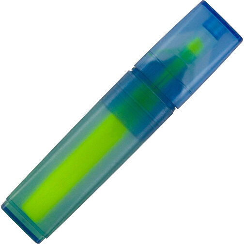 Textmarker Aus R-PET-Material , blau / gelb, R-PET, 11,80cm x 1,20cm x 2,40cm (Länge x Höhe x Breite), Bild 1