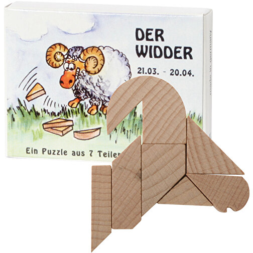 Mini-Widder-Puzzle , , 6,50cm x 1,30cm x 5,00cm (Länge x Höhe x Breite), Bild 1