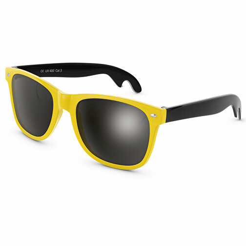 SunShine Cheers Glänzend - UV 400 , Promo Effects, gelb/schwarz, Rahmen aus Polycarbonat und Glass aus AC, 14,50cm x 4,80cm x 15,00cm (Länge x Höhe x Breite), Bild 1