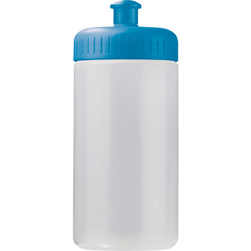 Sportflasche Classic 500ml , weiß / hellblau, LDPE & PP, 17,80cm (Höhe), Bild 1