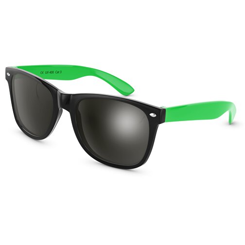 SunShine Glänzend - UV 400 , Promo Effects, schwarz/grün, Rahmen aus Polycarbonat und Glass aus AC, 14,50cm x 4,80cm x 15,00cm (Länge x Höhe x Breite), Bild 1