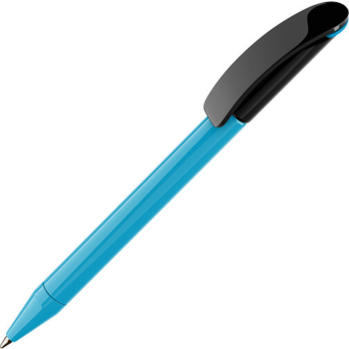 Prodir DS3 TPP Twist Kugelschreiber , Prodir, cyanblau/schwarz, Kunststoff, 13,80cm x 1,50cm (Länge x Breite), Bild 1