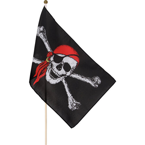 Piraten-Stockflagge 30 X 40 Cm , , 30,00cm x 62,00cm x 40,00cm (Länge x Höhe x Breite), Bild 1