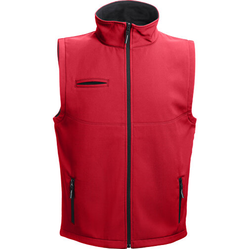 THC BAKU. Unisex Softshell-Weste , rot, Polyester, L, 73,00cm x 59,00cm (Länge x Breite), Bild 1