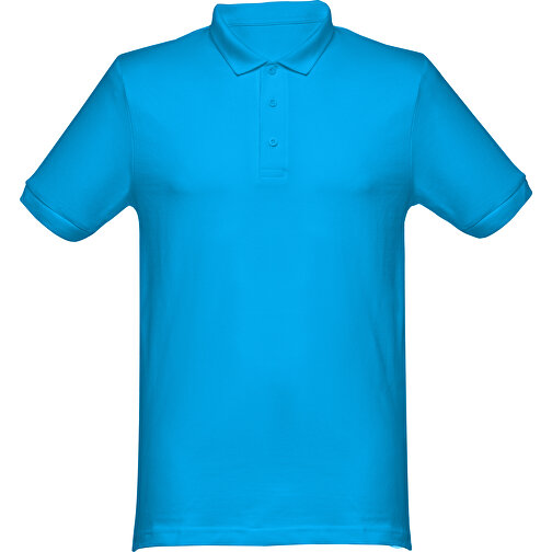 THC MONACO. Herren Poloshirt , wasserblau, 100% Baumwolle, L, 74,00cm x 54,00cm (Länge x Breite), Bild 1