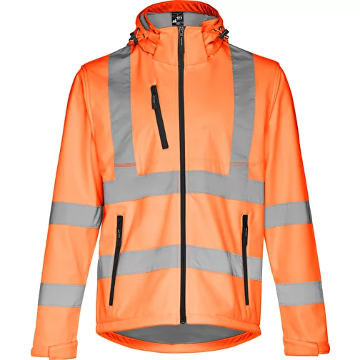 THC ZAGREB WORK. Giacca softshell ad alta visibilità da uomo, con cappuccio rimovibile, Immagine 1