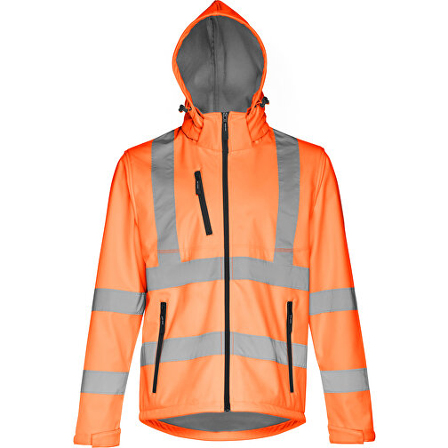 THC ZAGREB WORK. Softshell-Jacke Mit Hoher Sichtbarkeit (Unisex) , hexachrome orange, Polyester, L, 76,00cm x 60,00cm (Länge x Breite), Bild 4