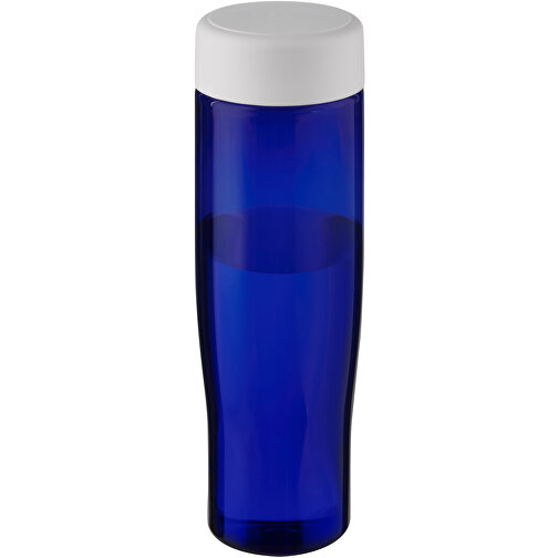 H2O Active® Eco Tempo 700 Ml Wasserflasche Mit Drehdeckel , weiß / blau, PCR Kunststoff, PP Kunststoff, 22,20cm (Höhe), Bild 1