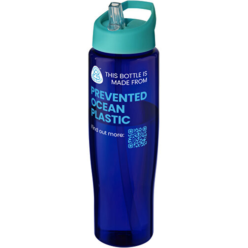 H2O Active® Eco Tempo 700 Ml Sportflasche Mit Ausgussdeckel , aquablau / blau, PCR Kunststoff, PP Kunststoff, 23,40cm (Höhe), Bild 2