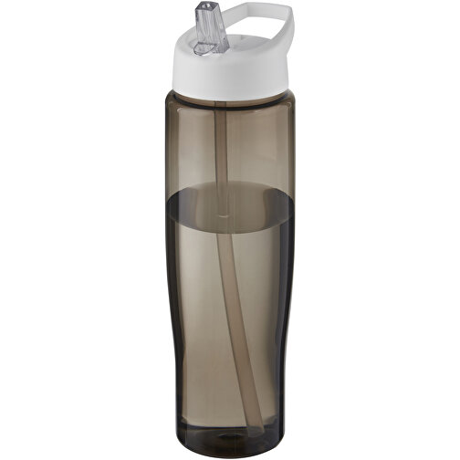 H2O Active® Eco Tempo 700 Ml Sportflasche Mit Ausgussdeckel , weiss / kohle, PCR Kunststoff, PP Kunststoff, 23,40cm (Höhe), Bild 1