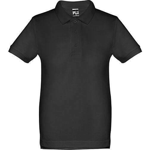 THC ADAM KIDS. Kurzärmeliges Baumwoll-Poloshirt Für Kinder (unisex) , schwarz, 100% Baumwolle, 4, 48,00cm x 34,00cm (Länge x Breite), Bild 1