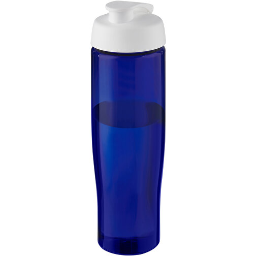 H2O Active® Eco Tempo 700 Ml Sportflasche Mit Klappdeckel , weiß / blau, PCR Kunststoff, PP Kunststoff, 23,70cm (Höhe), Bild 1