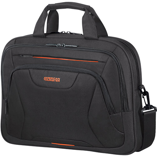 American Tourister - AT Work - Laptop Bag 15,6' , black/orange, 100% Polyester, 32,00cm x 12,00cm x 41,50cm (Länge x Höhe x Breite), Bild 3