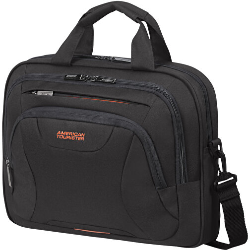 American Tourister - AT Work - Laptop Bag 13,3'-14,1' , black/orange, 100% Polyester, 30,00cm x 10,50cm x 39,00cm (Länge x Höhe x Breite), Bild 3