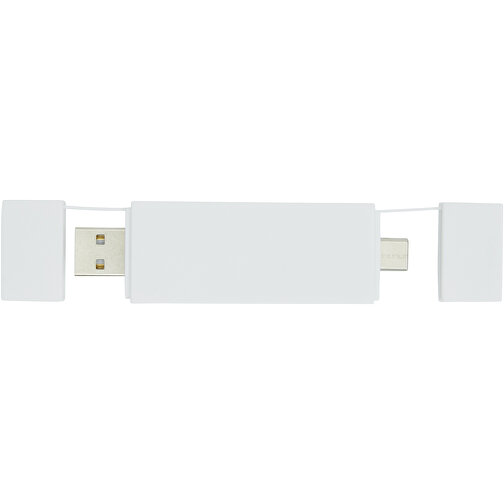 Mulan Doppelter USB 2.0-Hub , weiß, ABS Kunststoff, 9,00cm x 0,90cm x 2,00cm (Länge x Höhe x Breite), Bild 4