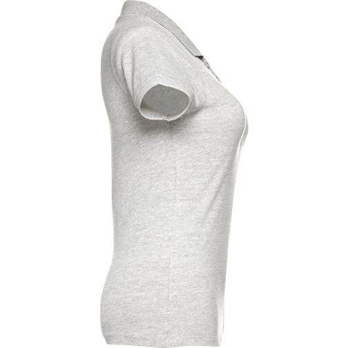 THC EVE. Damen Poloshirt , weiß melliert, 100% Baumwolle, XL, 66,00cm x 49,00cm (Länge x Breite), Bild 3