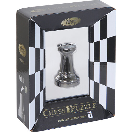 Black Cast Puzzle Chess Rook (Turm)* , , 3,70cm x 6,00cm x 3,70cm (Länge x Höhe x Breite), Bild 2
