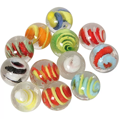 Billes de verre Spirale 25 mm 12pcs, Image 1