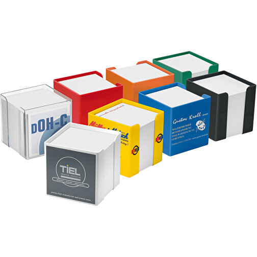 Zettelbox 'Alpha' , gelb, PS+PAP, 10,00cm x 10,00cm x 10,00cm (Länge x Höhe x Breite), Bild 2