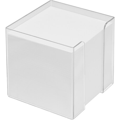 Zettelbox 'Alpha' , glasklar, PS+PAP, 10,00cm x 10,00cm x 10,00cm (Länge x Höhe x Breite), Bild 1