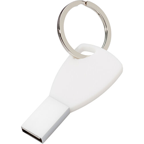 USB-Stick Silicon II 64GB , Promo Effects MB , weiß MB , 65 GB , Metall, Silikon MB , 3 - 10 MB/s MB , 5,72cm x 0,45cm x 2,60cm (Länge x Höhe x Breite), Bild 1