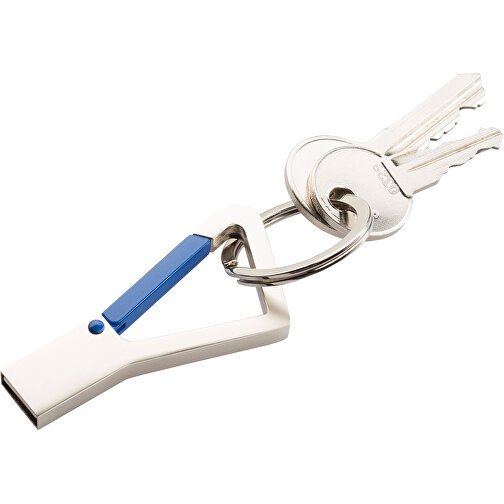 USB-Stick Hook 64GB , Promo Effects MB , blau MB , 65 GB , Metall MB , 3 - 10 MB/s MB , 6,00cm x 0,45cm x 3,00cm (Länge x Höhe x Breite), Bild 3