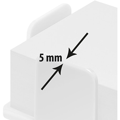 Zettelbox 'Theta', Dickwandig , weiß, PS+PAP, 11,00cm x 6,00cm x 11,00cm (Länge x Höhe x Breite), Bild 3