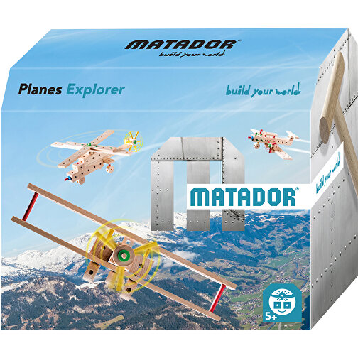 Matador Planes Explorer (65 Teile) Holz-Konstruktionsbaukasten , , 25,00cm x 18,00cm x 9,50cm (Länge x Höhe x Breite), Bild 5